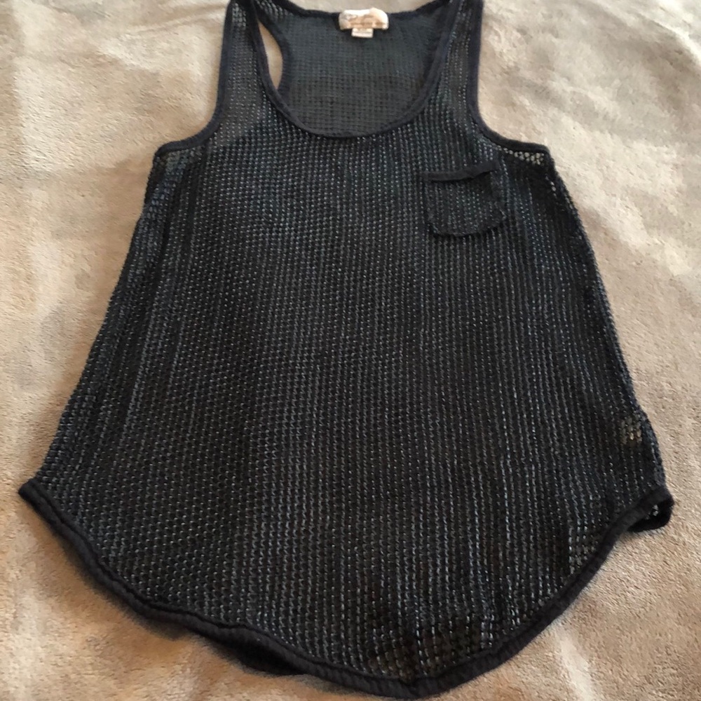 R D Style Black Mesh Swim Coverup